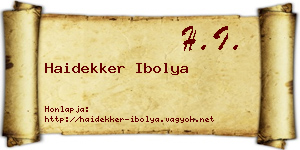 Haidekker Ibolya névjegykártya